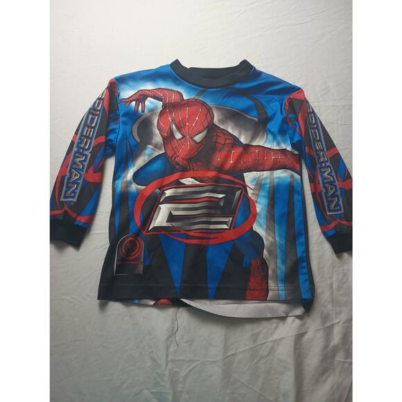 Vintage 2004 Spiderman 2 Long sleeve Shirt All over Graphic Toddler Size 4 - Picture 1 of 5